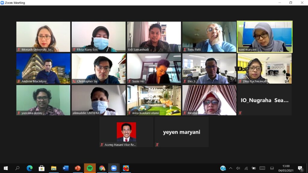 inisiasi kerjasama riset kolavorasi internasional antara PUI PT Ketahanan Pangan (Inovasi Pangan Lokal) UNTIRTA dengan tim food security Monash University